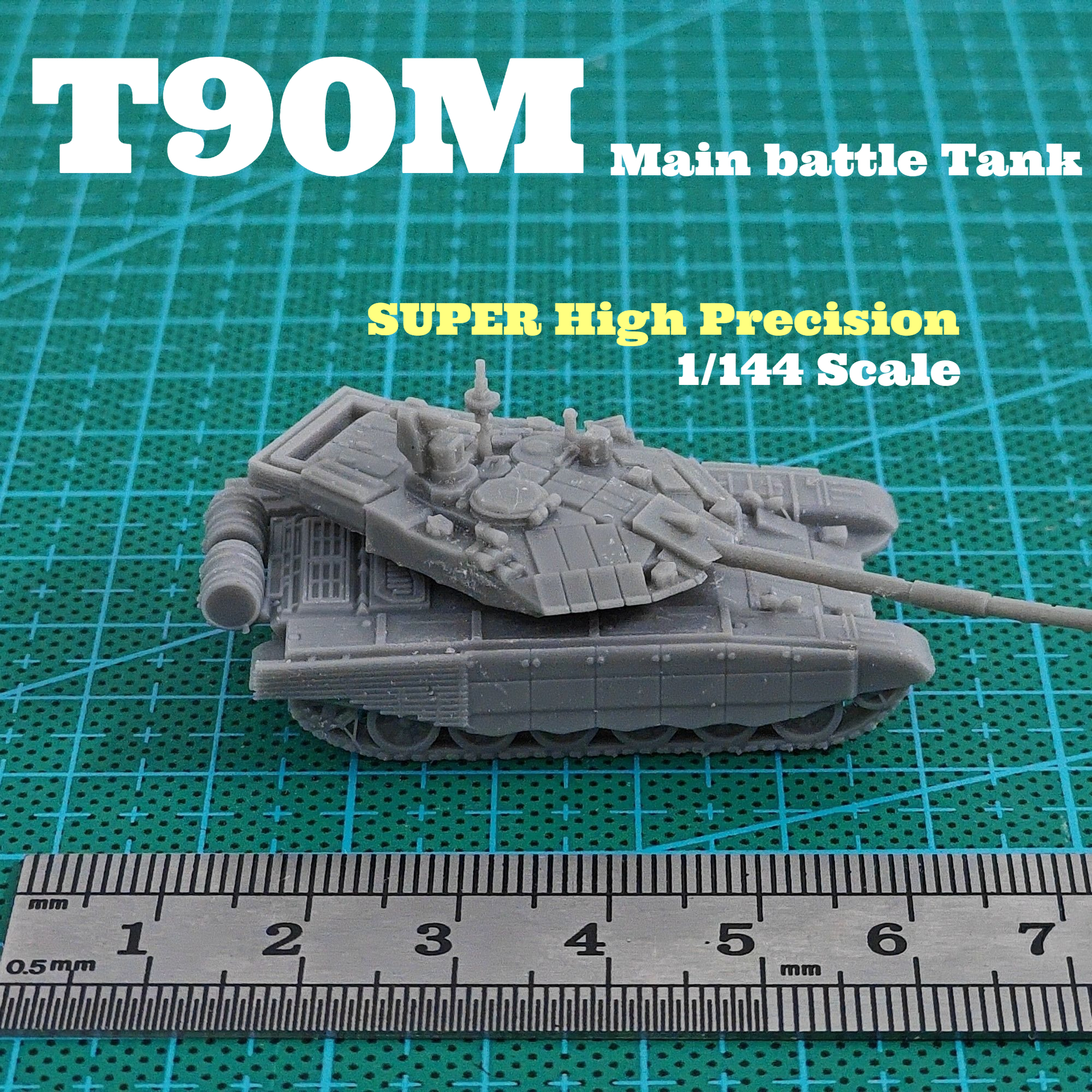 3D Printing Sla - Unpainted 1/144 Scale T-90M Proryv-3 Main