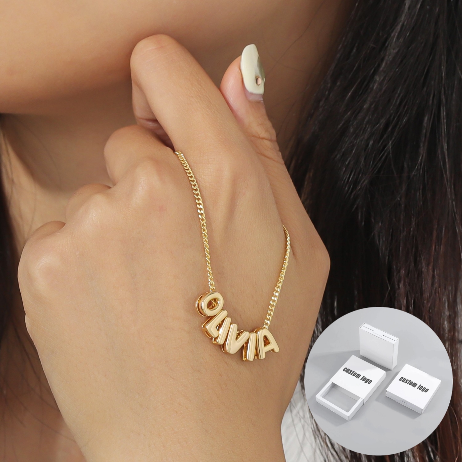 3D Printing Gold - MYDIY Personalized Puff Name Necklace 18k