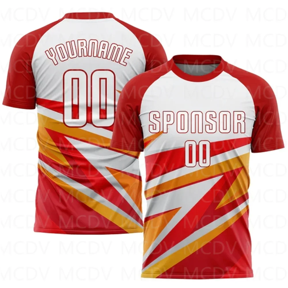 3D Printing Gold - Custom Red White-Gold Sublimation Soccer Uniform