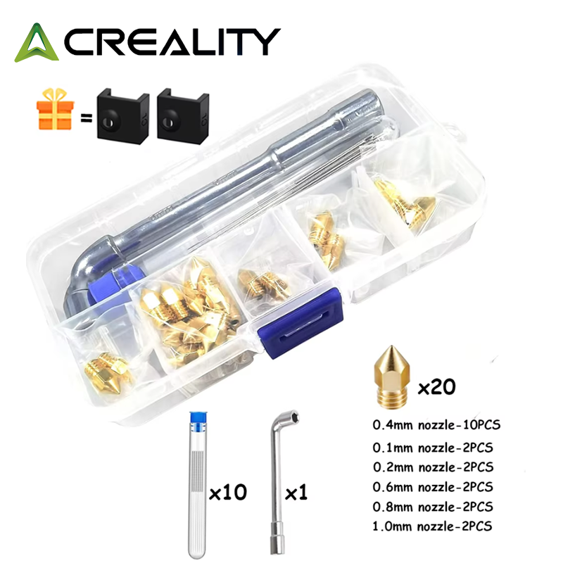 CREALITY 20 Pcs MK8 Brass Nozz - 3D Printer Extruder ulasan dan harga