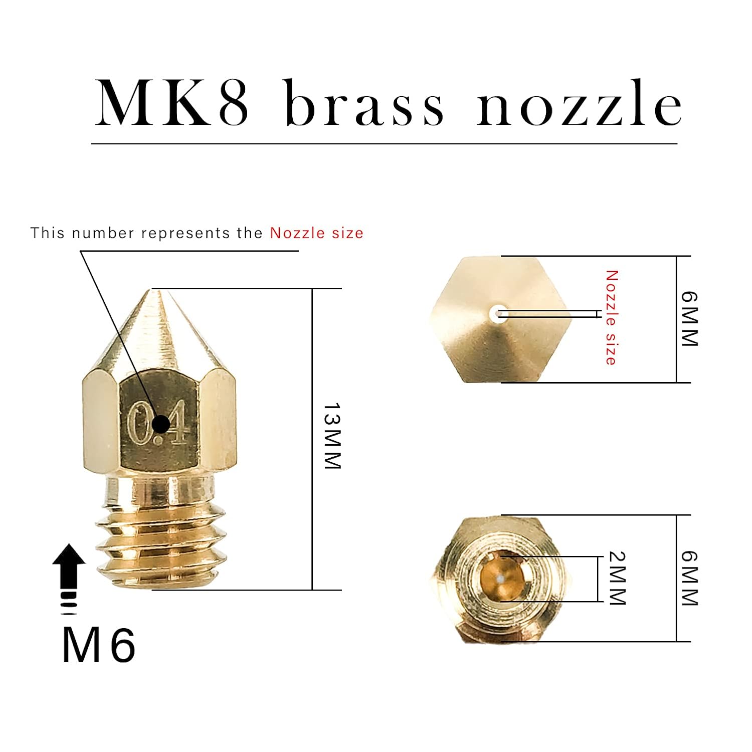 CREALITY 20 Pcs MK8 Brass Nozz - 3D Printer Extruder ulasan dan harga