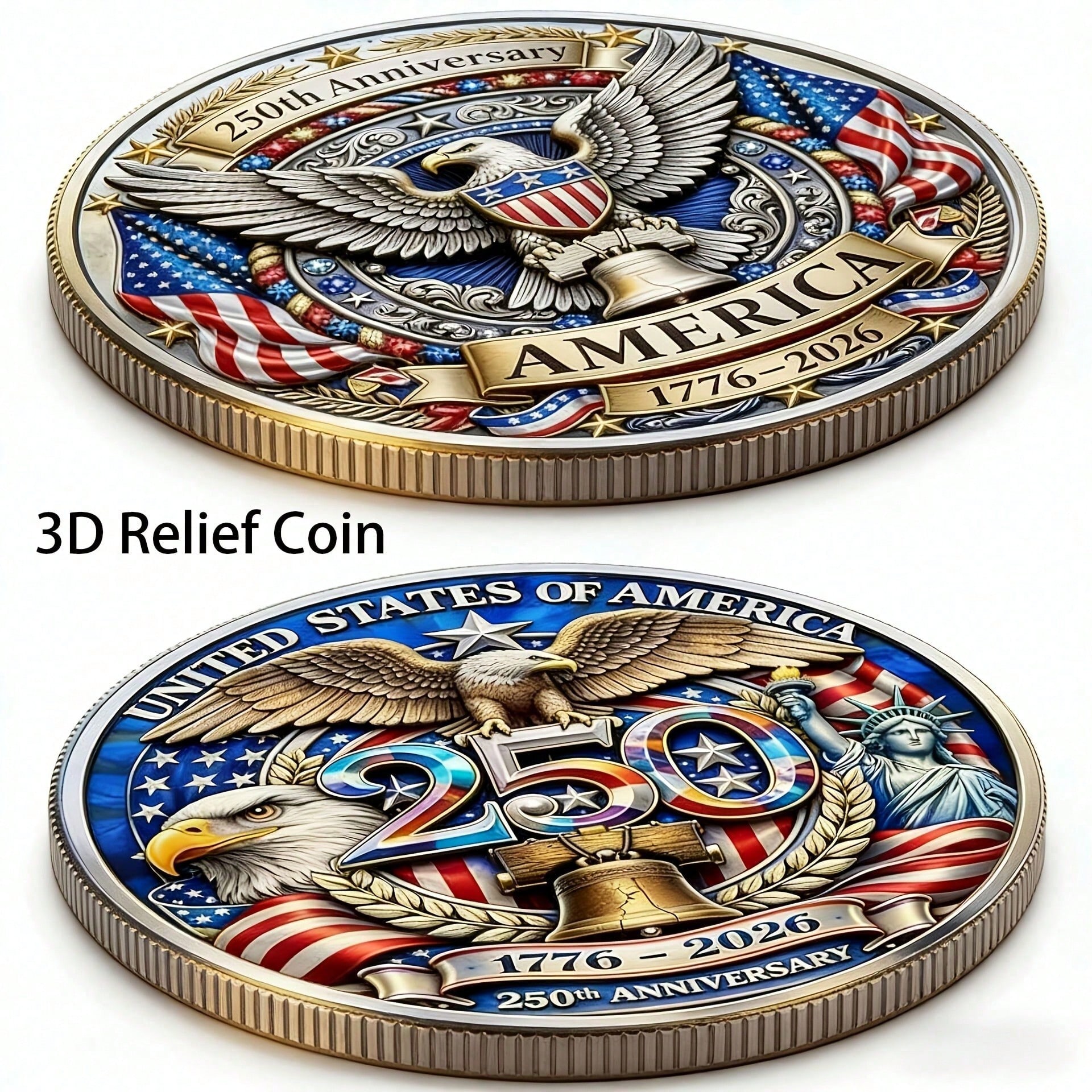 250th Anniversary 3D Embossed  - 3D Printing Eagle ulasan dan harga