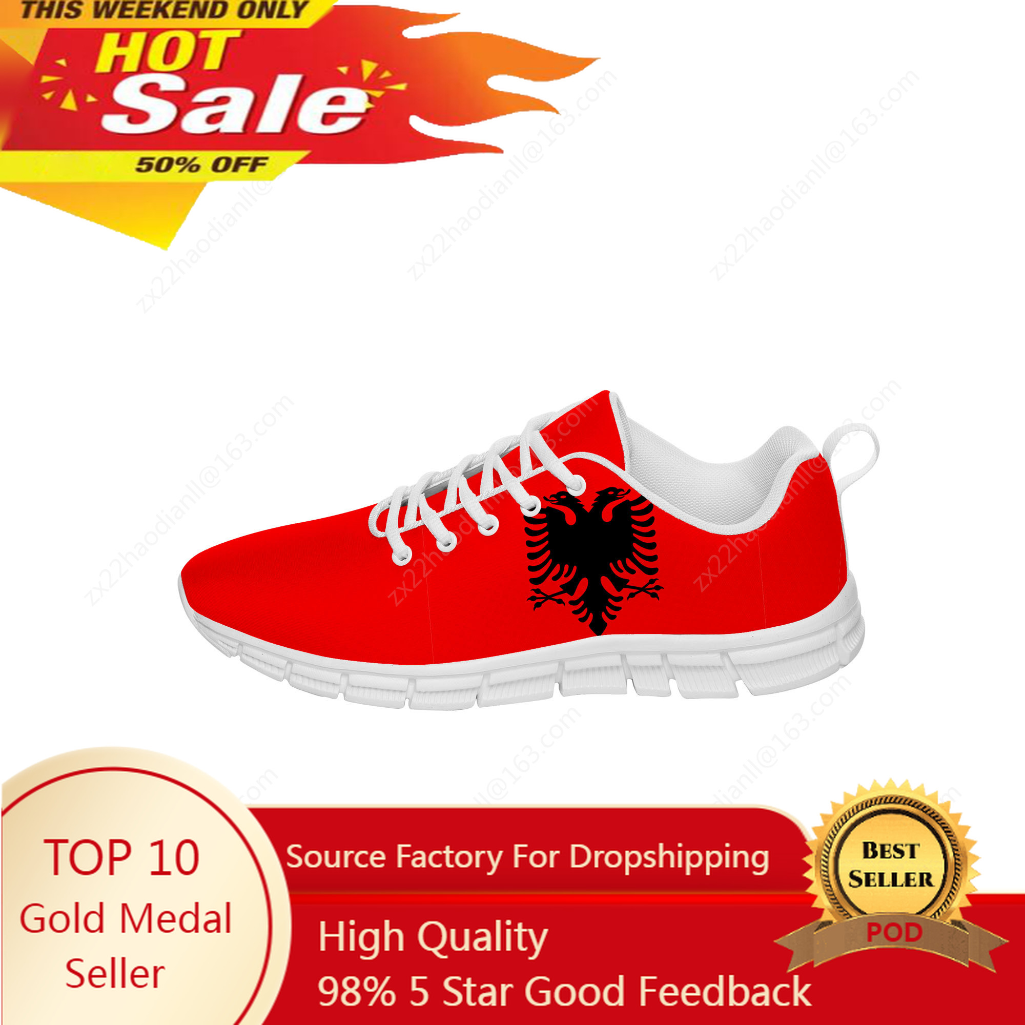 Albania Flag Eagle Sneakers Me - 3D Printing Eagle ulasan dan harga