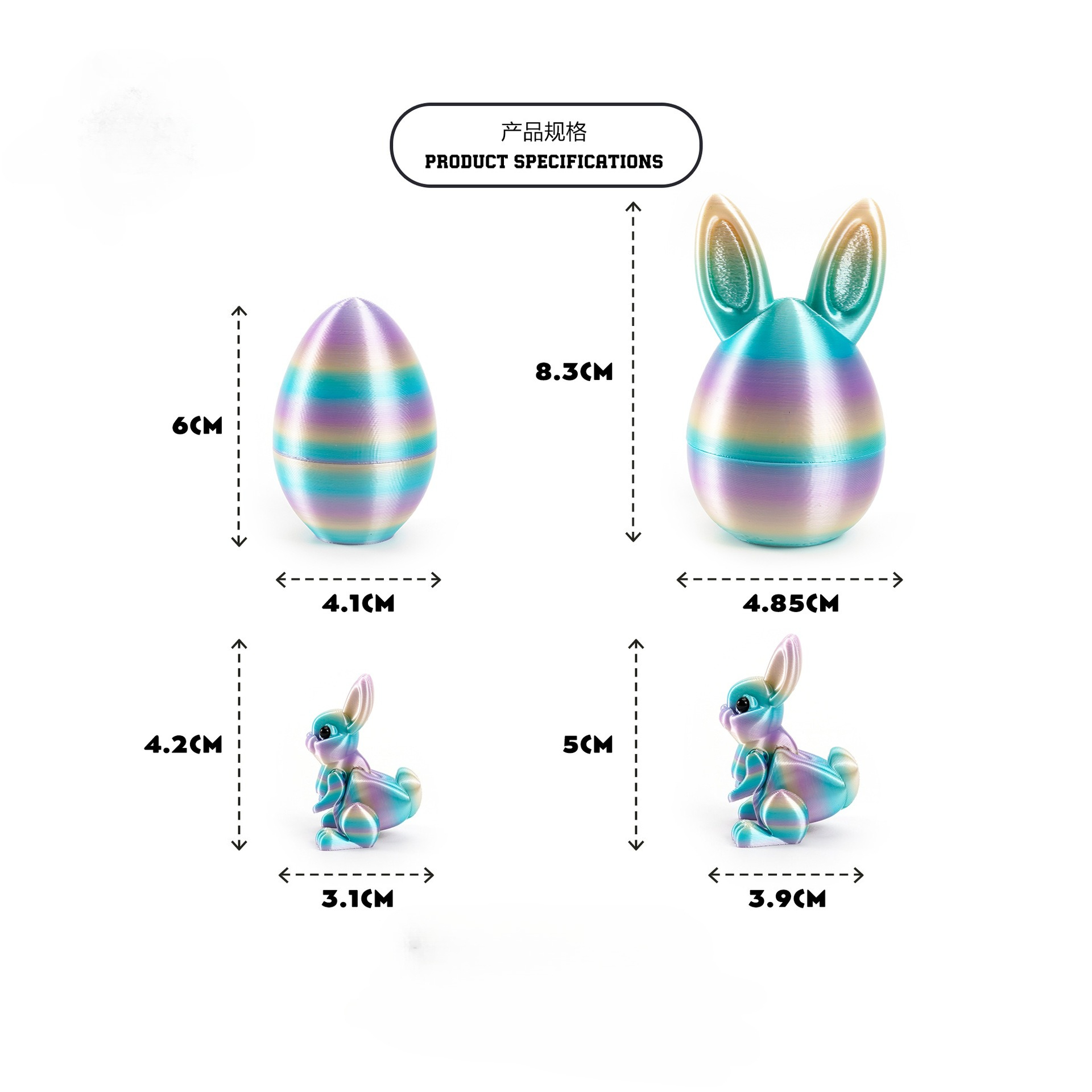 3D Printed Rabbit Eggs Figurin - 3D Printing Rabbit ulasan dan harga