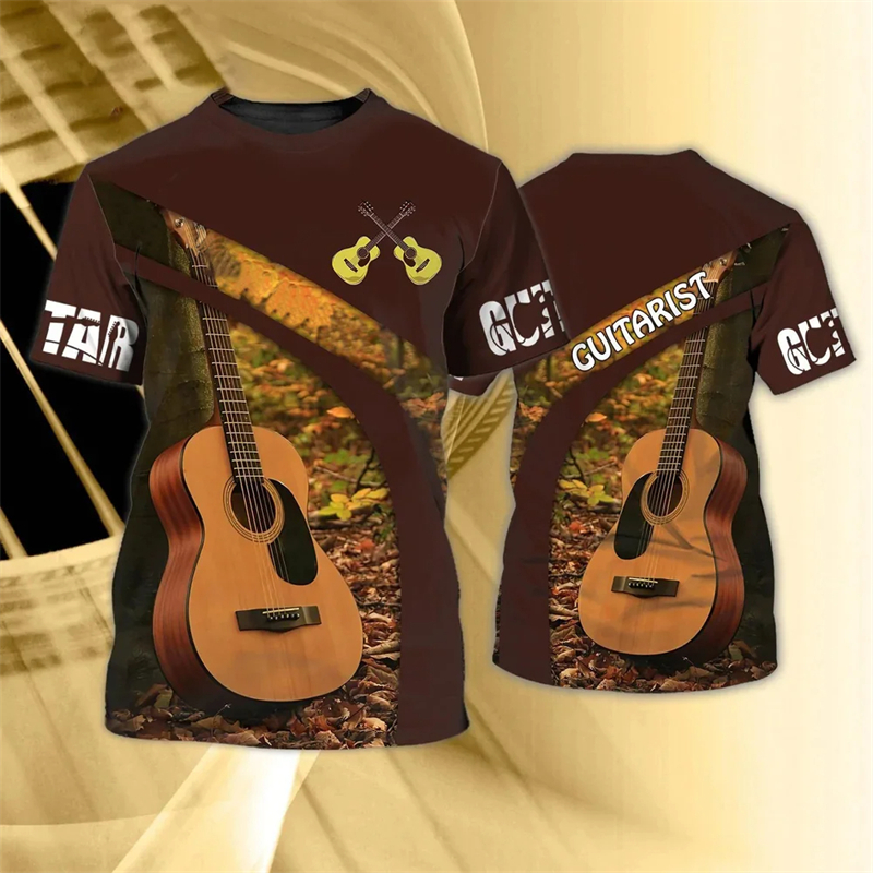 Fashion 3D Guitar Print T Shir - 3D Printing Guitar ulasan dan harga