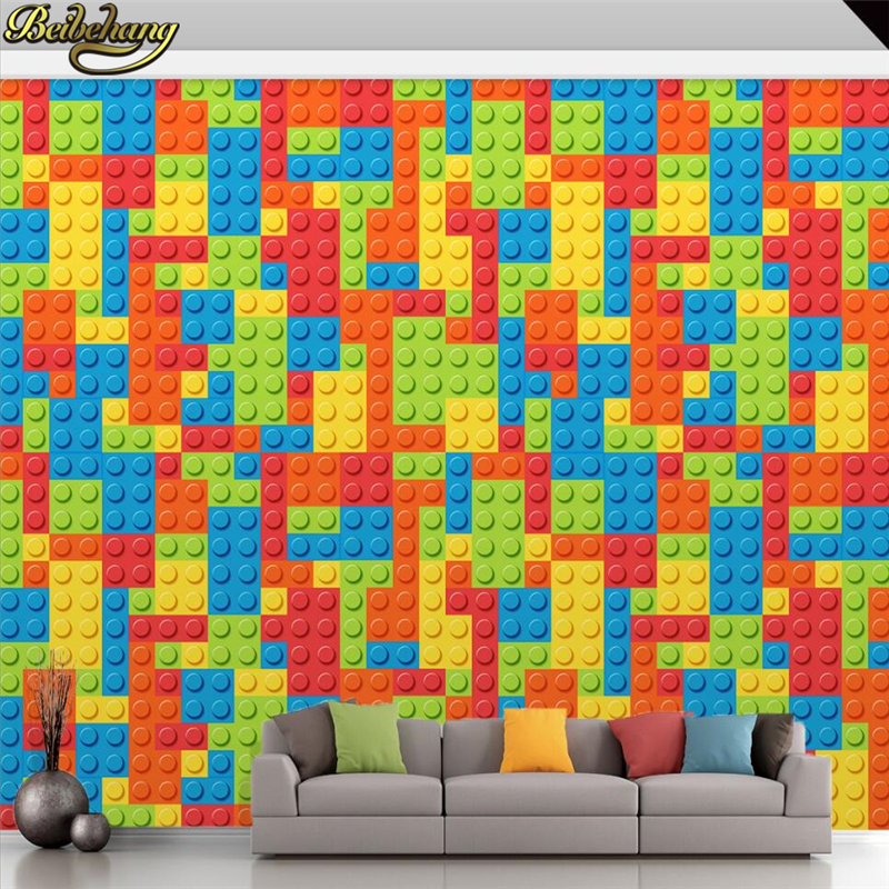 beibehang Custom Photo Wallpap - 3D Printing Lego Bricks ulasan dan harga