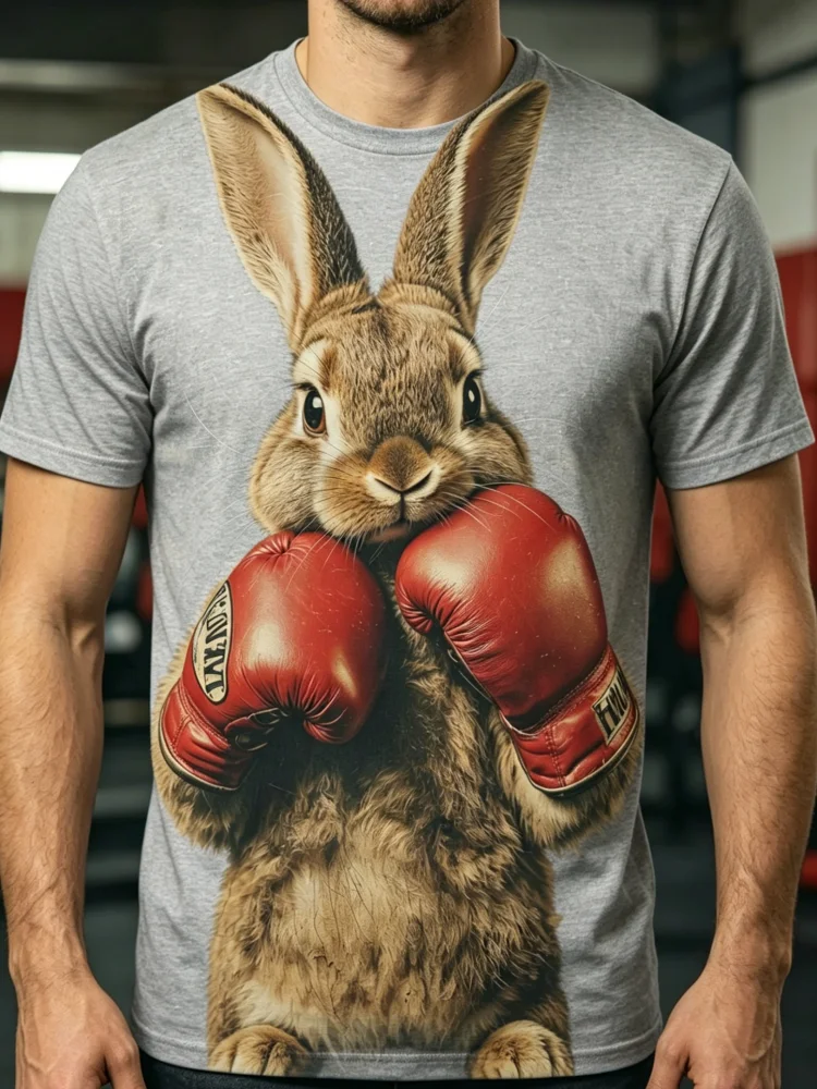 3D Boxing Rabbit Print Men's T - 3D Printing Rabbit ulasan dan harga