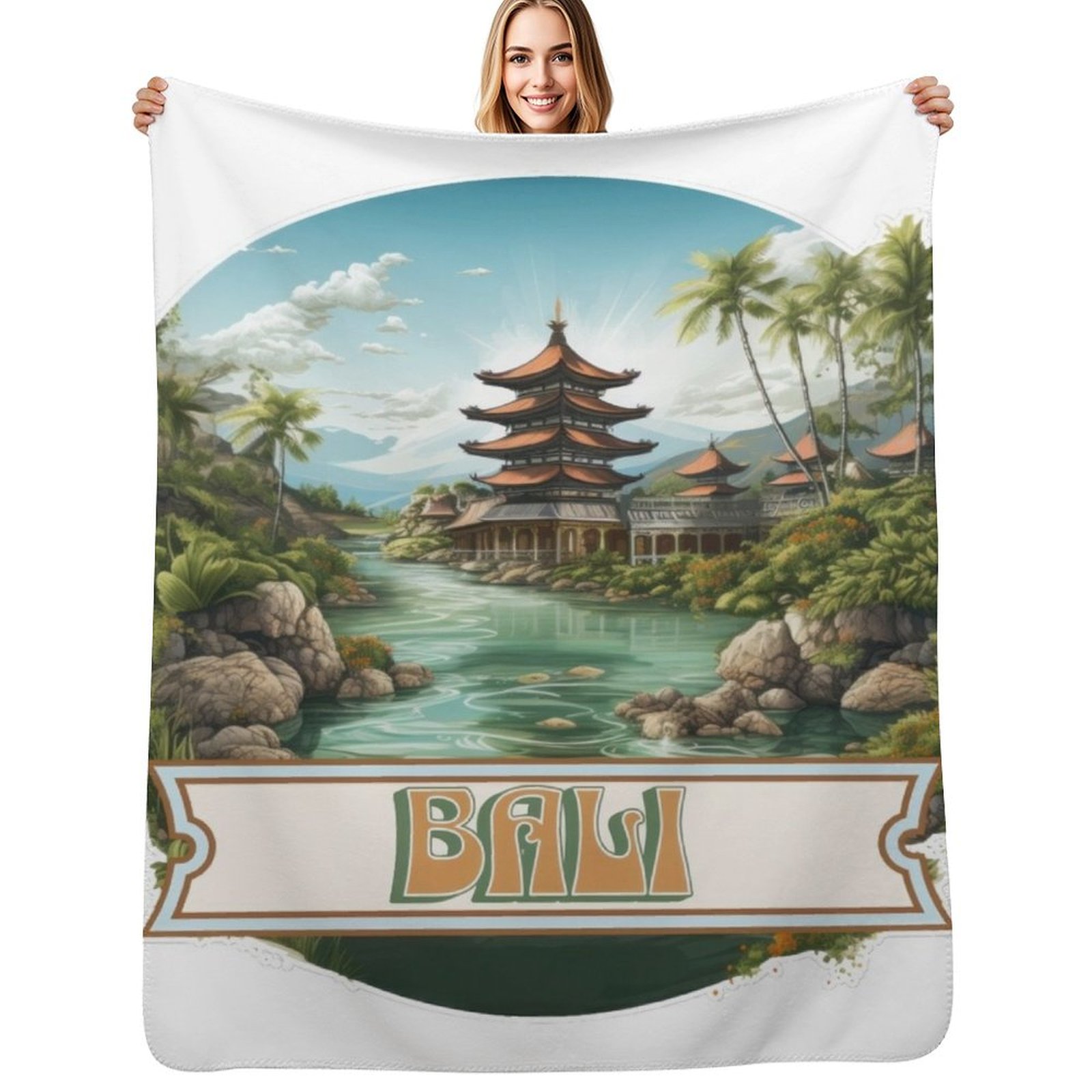 Bali Indonesia Throw Blanket A - 3D Printing Bali ulasan dan harga
